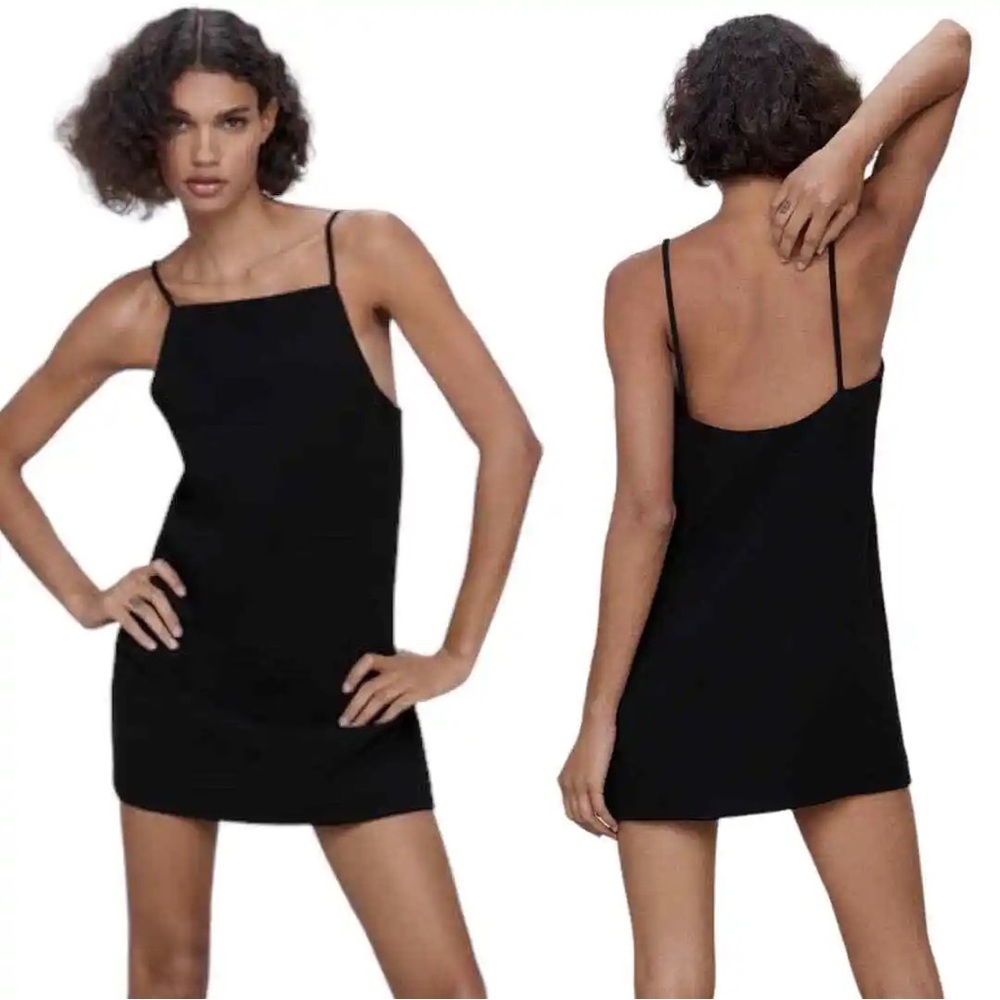 8. NWT ZARA Black A-Line Mini Dress
Size: M